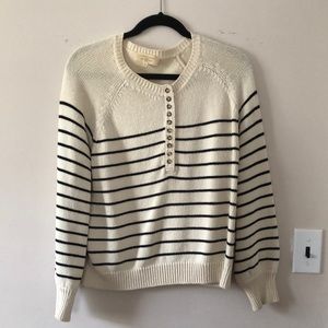 Sezane Leontine Jumper Size S Ecru/Navy